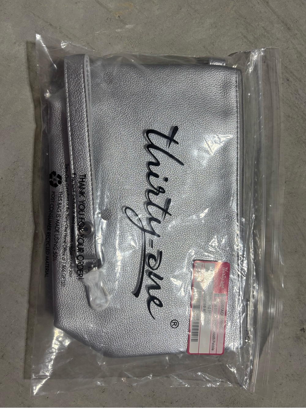 thirty-one Silver Metallic Pebble Pouch